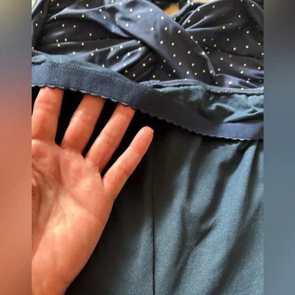 Seafolly Navy white dots retro style Swimsuit size 6 - Picture 10 of 16